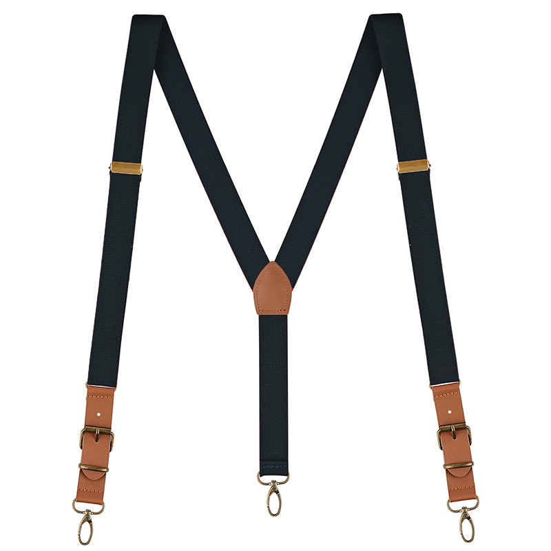 Men’s Y Back Suspenders Adjustable Elastic Y-Shaped Hooks Pants Brace Solid NEW