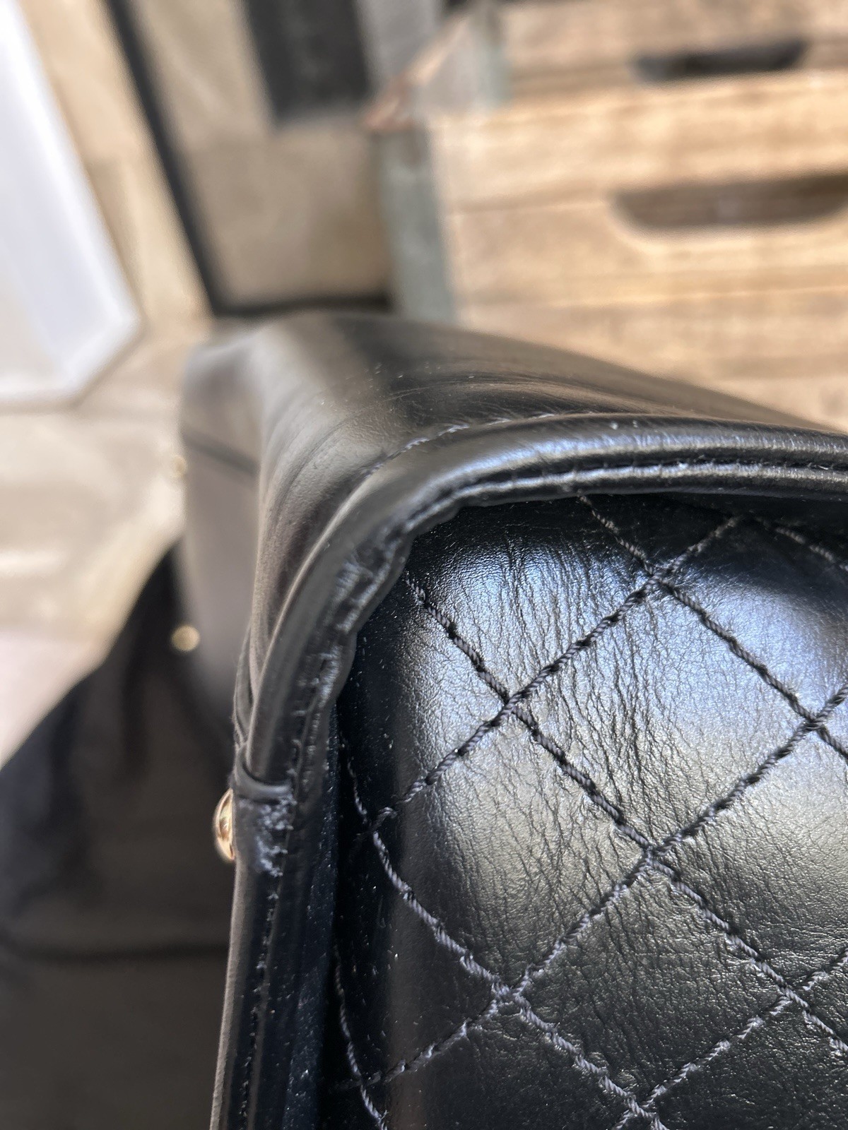 CHANEL Deauville leather & tweed handbag shopping tote – black & white