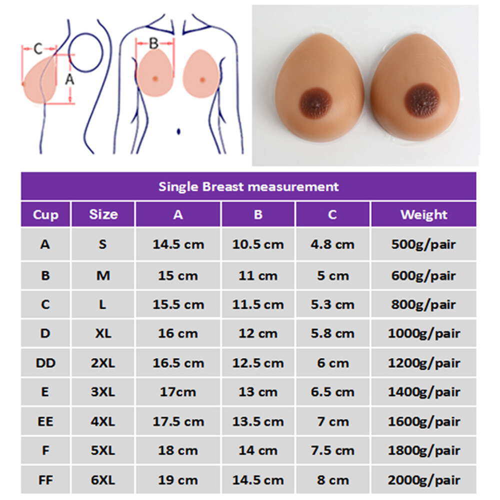Crossdresser Silicone Breast Forms A-FF Cup Drag Queen False Boobs Bra Enhancers