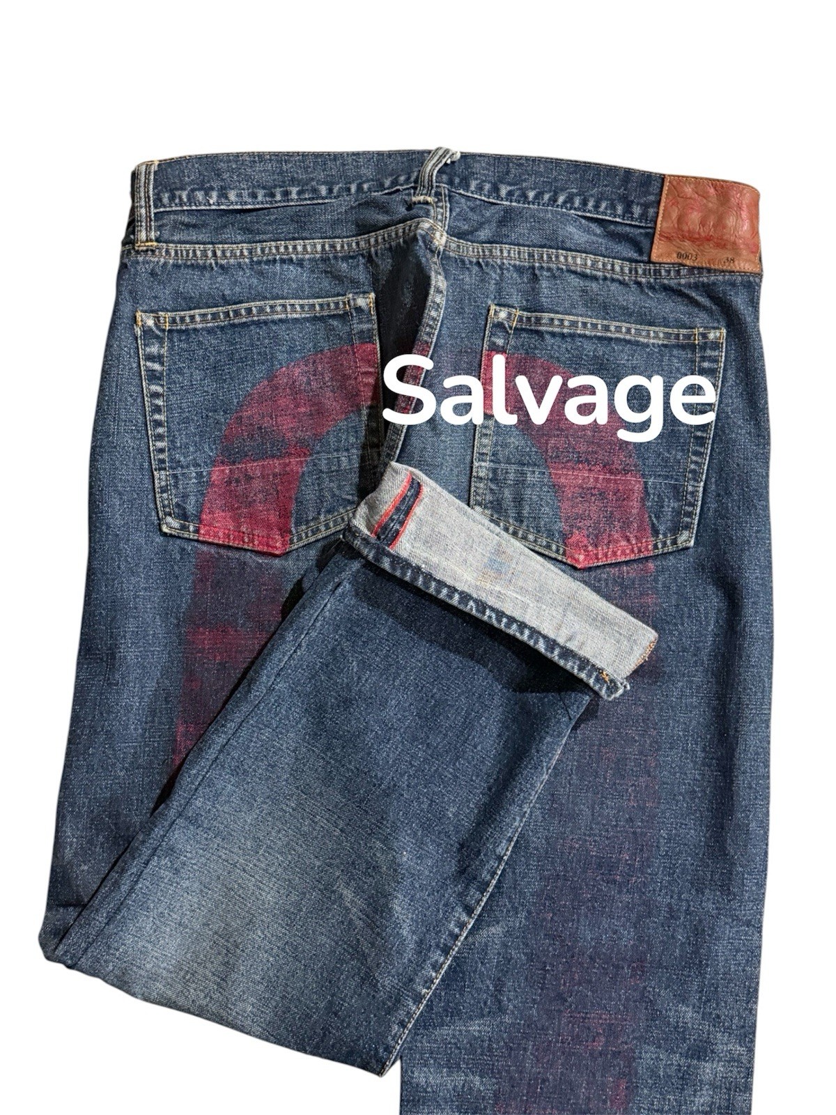 Vintage Evisu Jeans 34×30 Big Seagull Print Wide Leg Baggy Japanese Denim Y2K