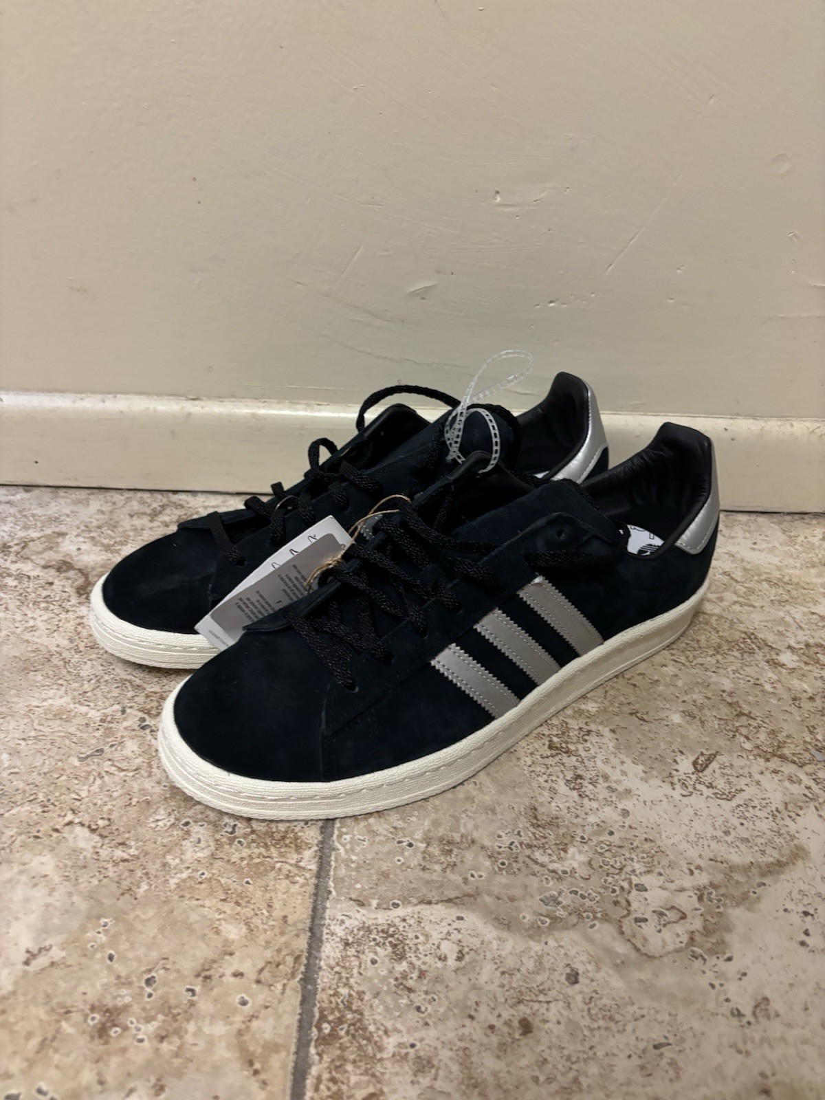 Adidas Originals Campus 80s Black White Suede Shoes GX7330 Men’s Size 10