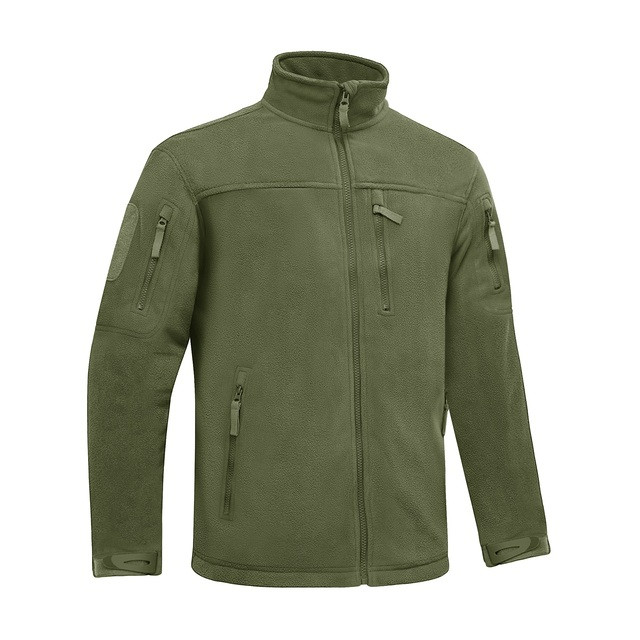 Tactical Mens Jacket Fleece Full-Zip Windproof Coat Outdoor Hiking Work Casual