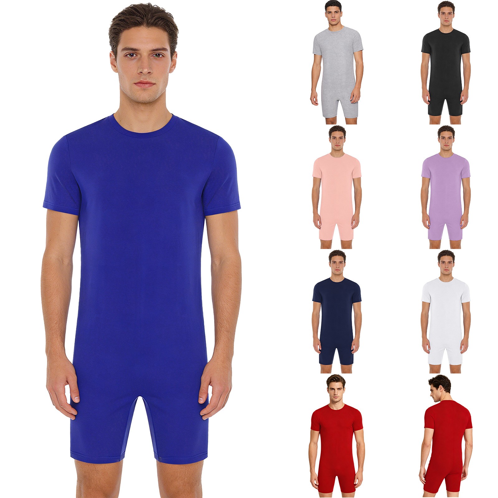 Men’s Jumpsuit Pyjamas Sleepwear Special Needs Rompers Short Sleeve Nightwear