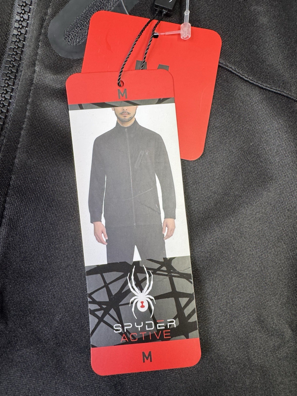 SPYDER Active Black Full Zip Breathable Jacket Moisture Wicking Size Medium