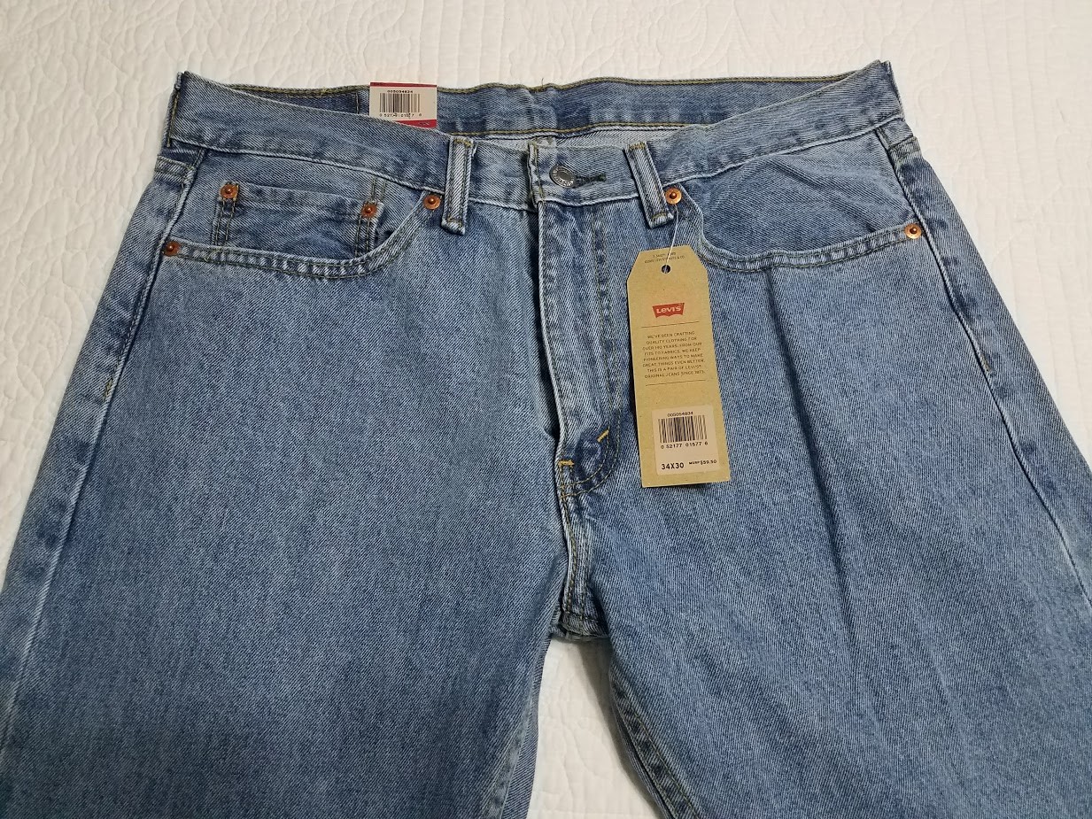 NEW LEVIS MENS 505 REGULAR FIT STRAIGHT LEG DENIM BLUE JEANS 005054834