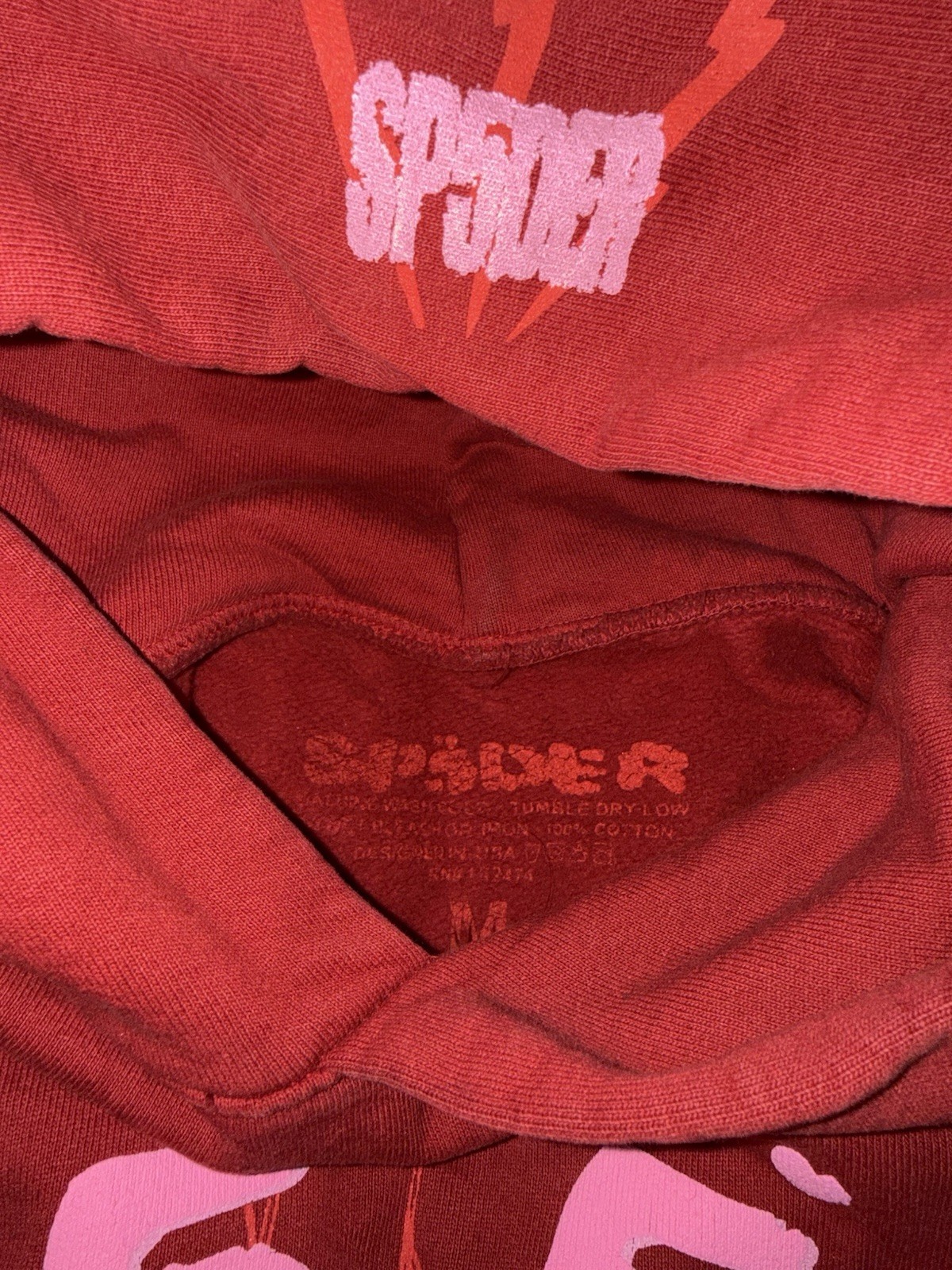Sp5der Number 555 Hoodie ‘Red’ Size M