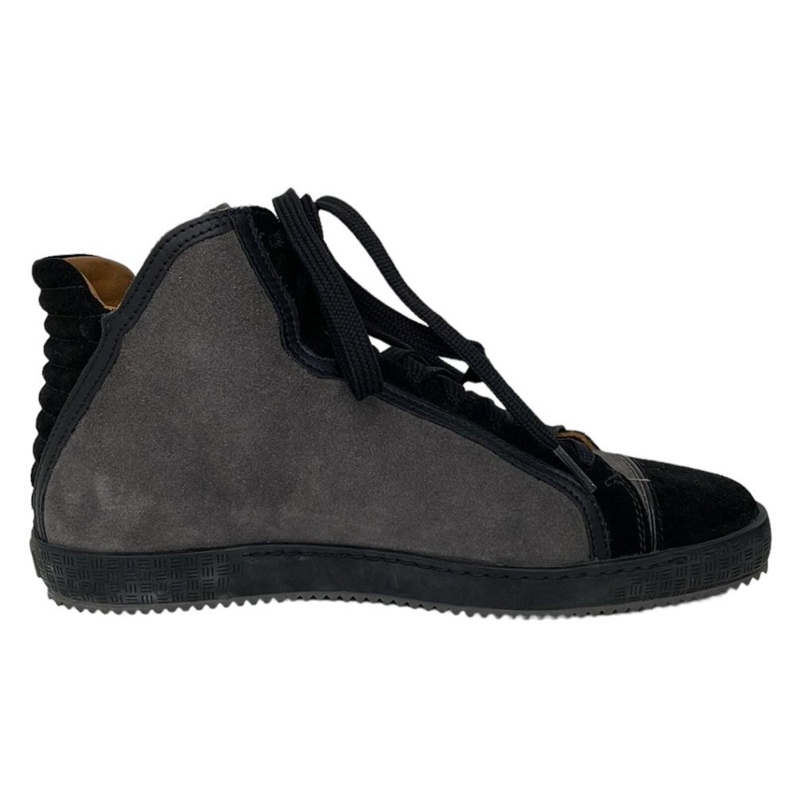 Alberto Guardiani Sneakers Shoes Gray Black Suede Leather Size 37