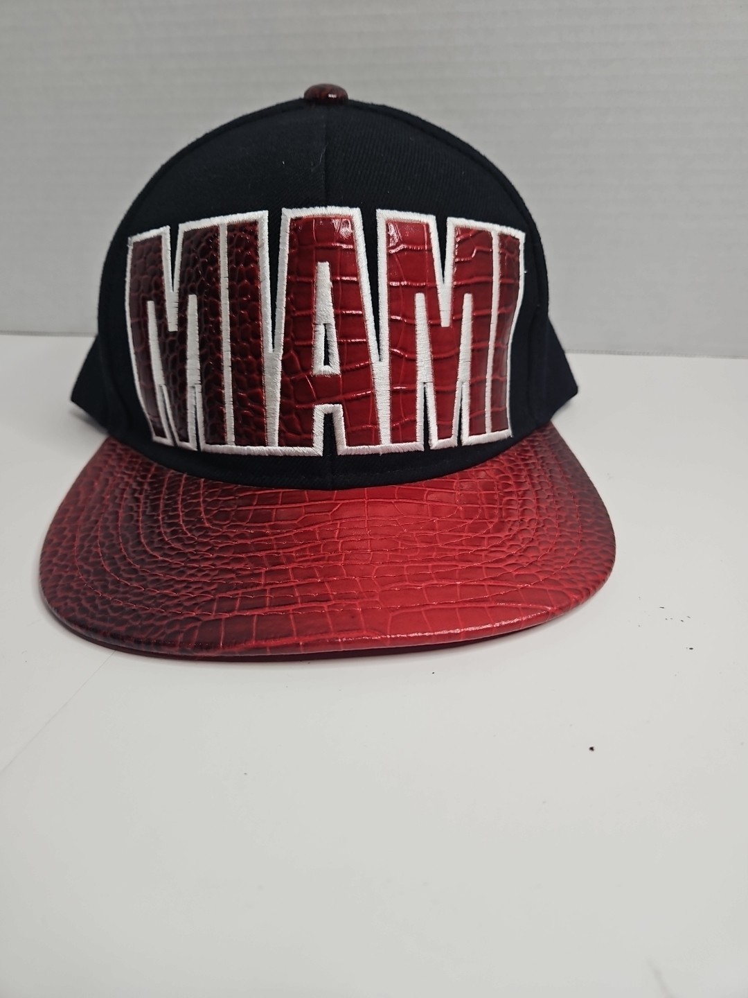 Miami Muka Headwear Embroidered Faux Alligator Brim Hat, Never Worn, Perfect