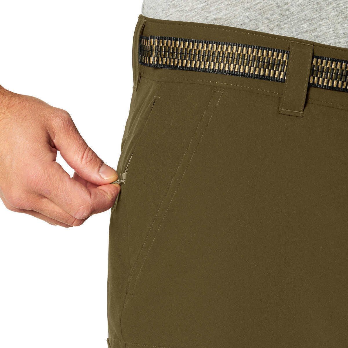 Orvis Mens Black-Green 4 way Stretch Cargo Short with Belt Sz 32,34,36,38,40,NWT