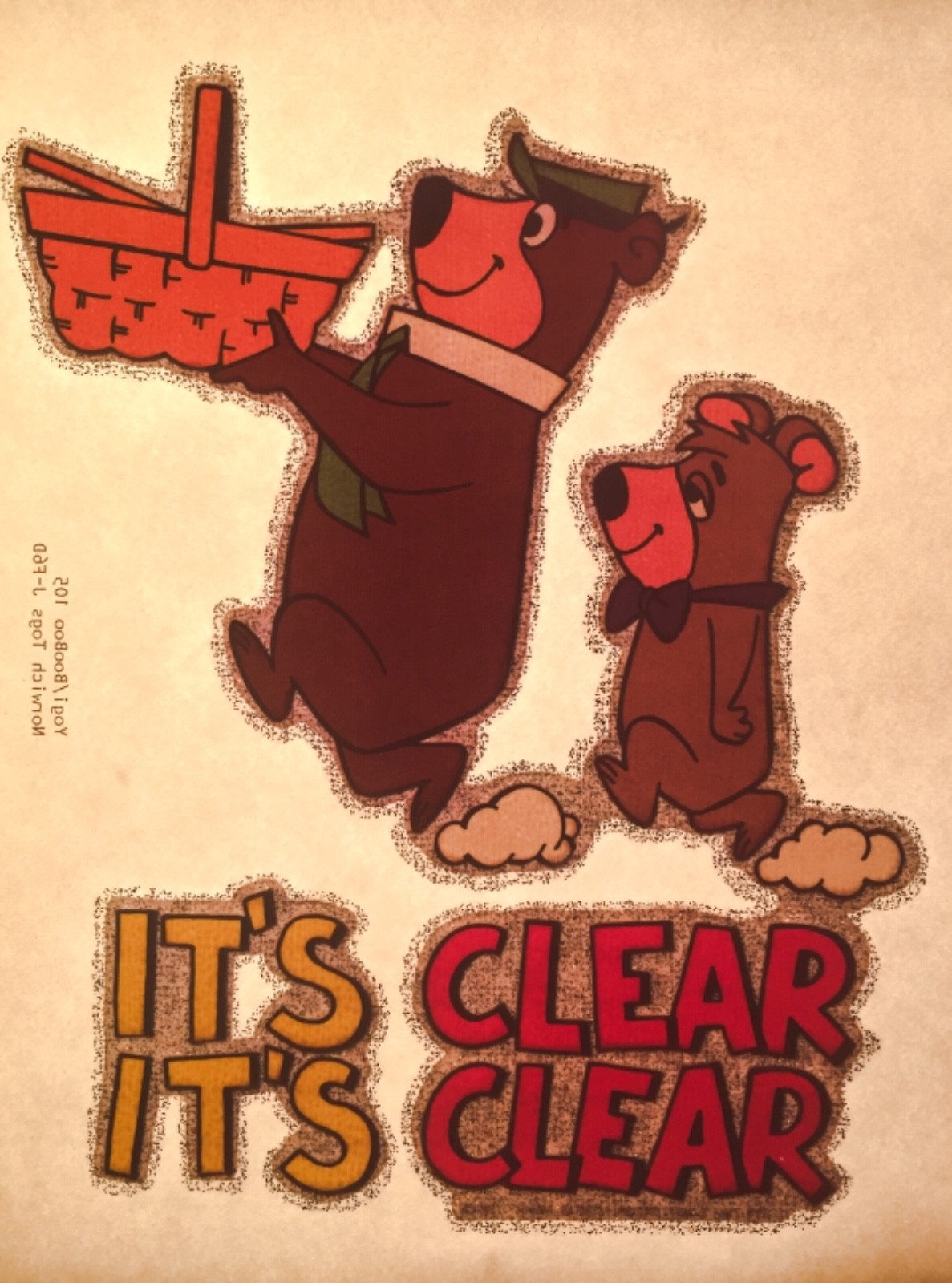 YOGI BEAR Hanna Barbera Huckleberry Hound classic cartoons vtg t-shirt iron-on