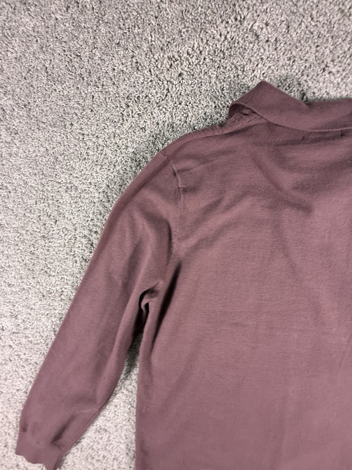 NWT Goodfellow Men’s Long Sleeve Sweater Polo Mulberry Size Large