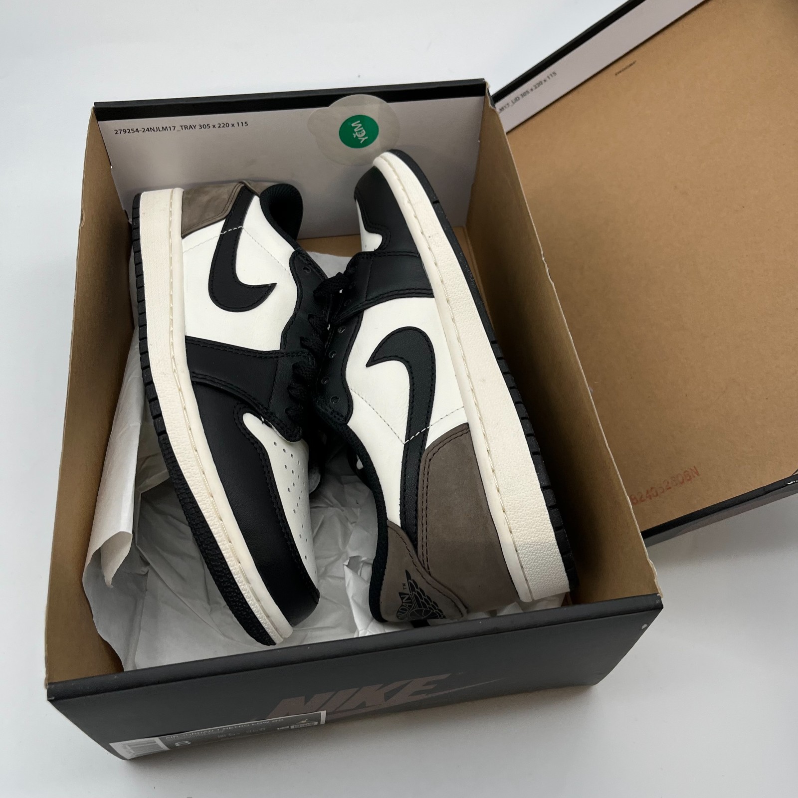 Nike Air Jordan 1 Low OG Sneakers Men’s Mocha Black Lace-Up Atheltic Trainer – 8