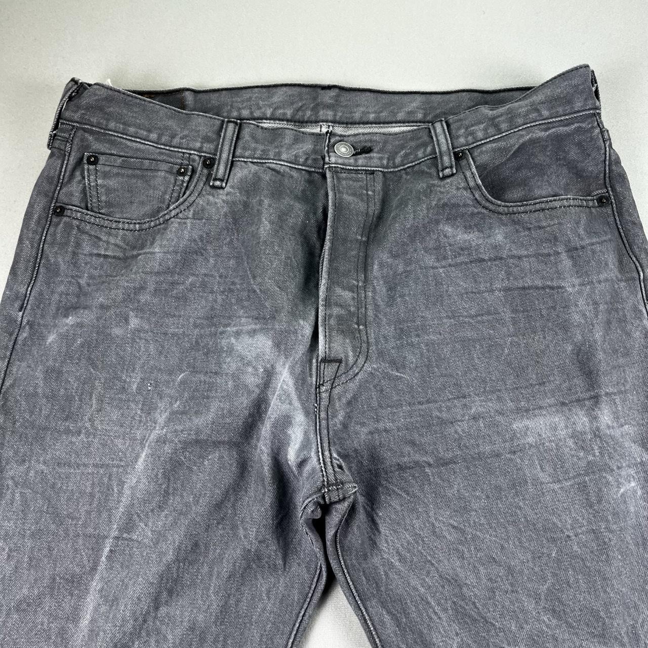 Levis 501 Jeans Mens 36×30 Gray Denim Original Straight Button Fly Charcoal Wash