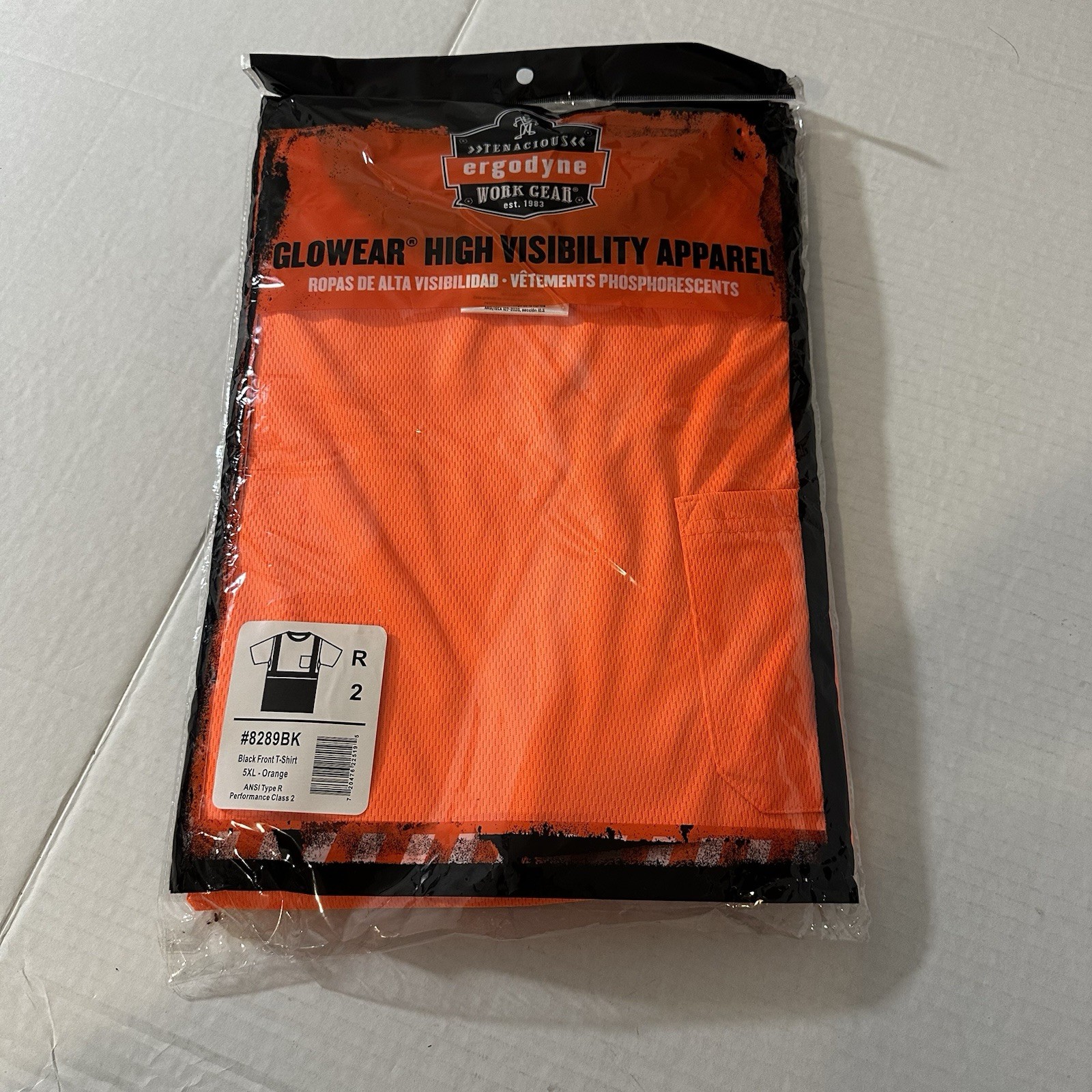 Tenacious Ergodyne Work Gear Mens Reflector Shirt 5XL Orange Blk Type R Class 2