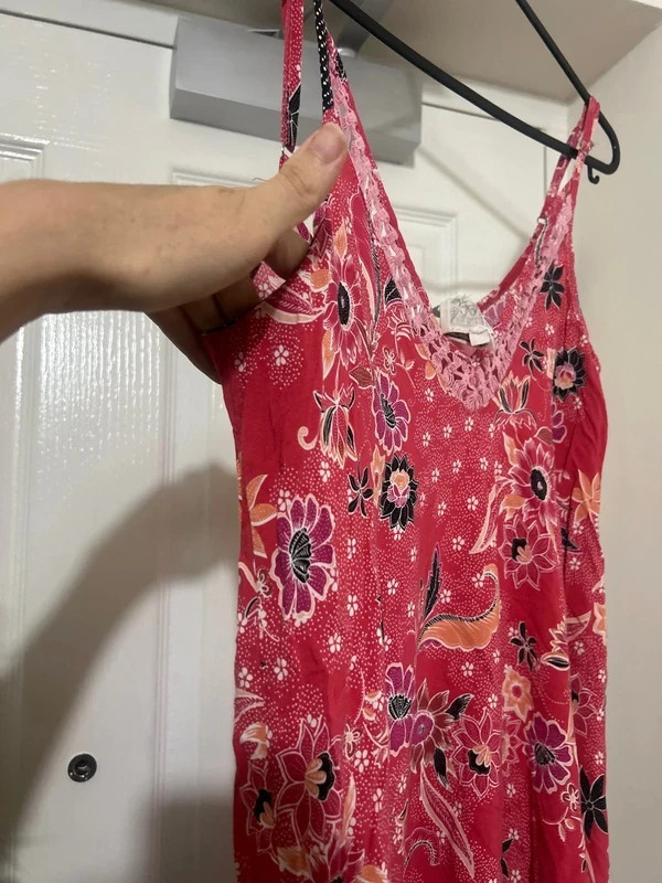 Jaase Red Bandana 100% rylon maxi sleeveless summer dress print size 6 8 10
