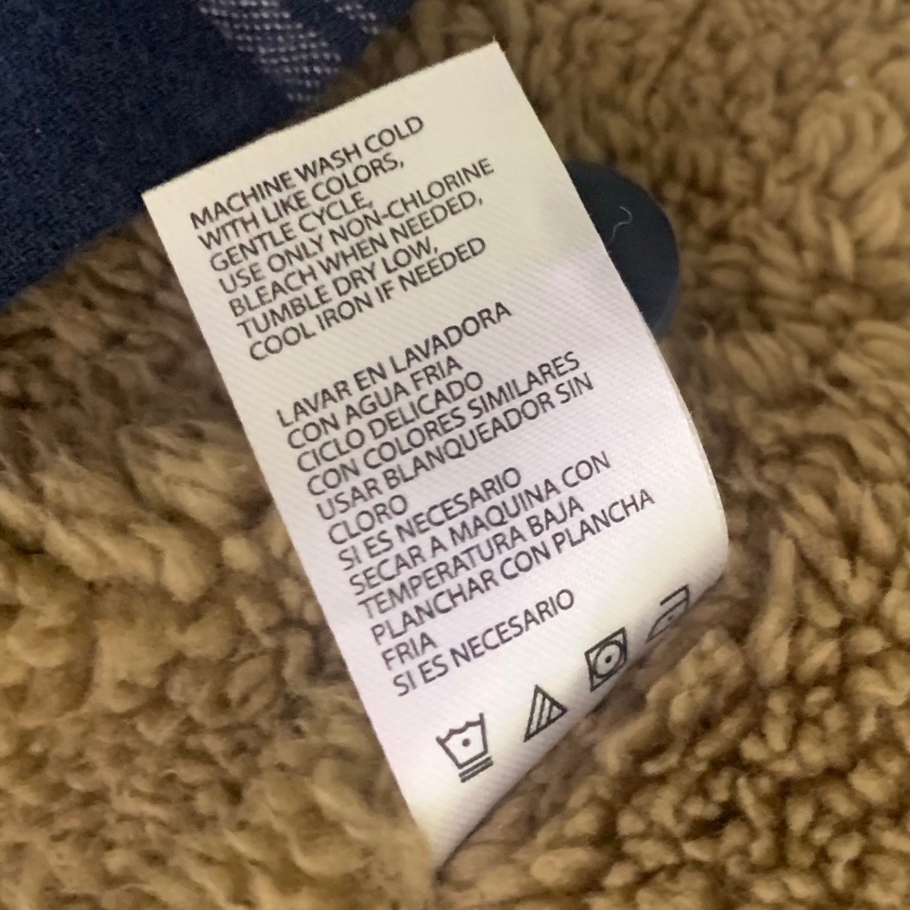 Weatherproof Vintage Mens Sherpa Lined Flannel Hooded Shirt Jacket Navy Grey L