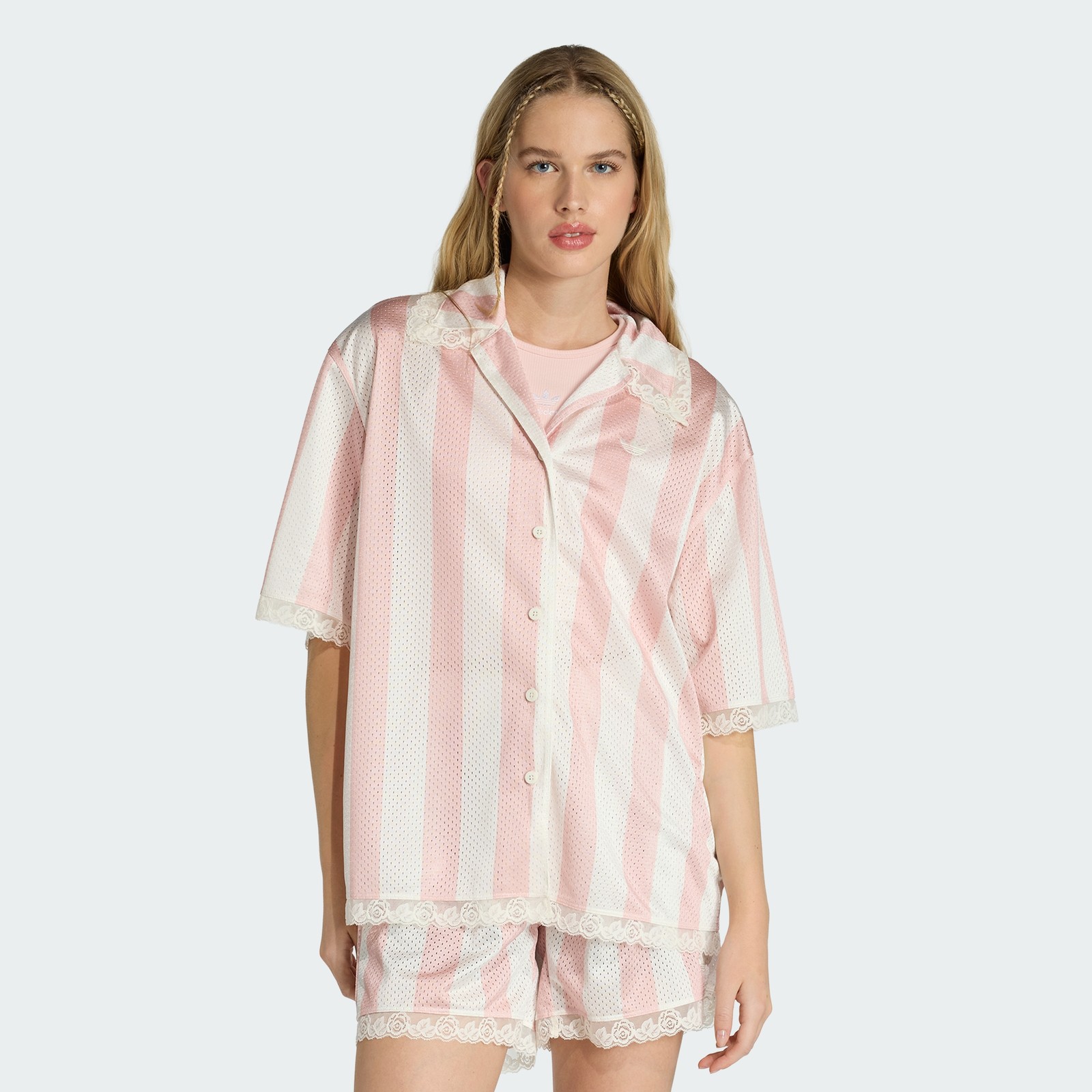 adidas women LACE JACQUARD SHIRT