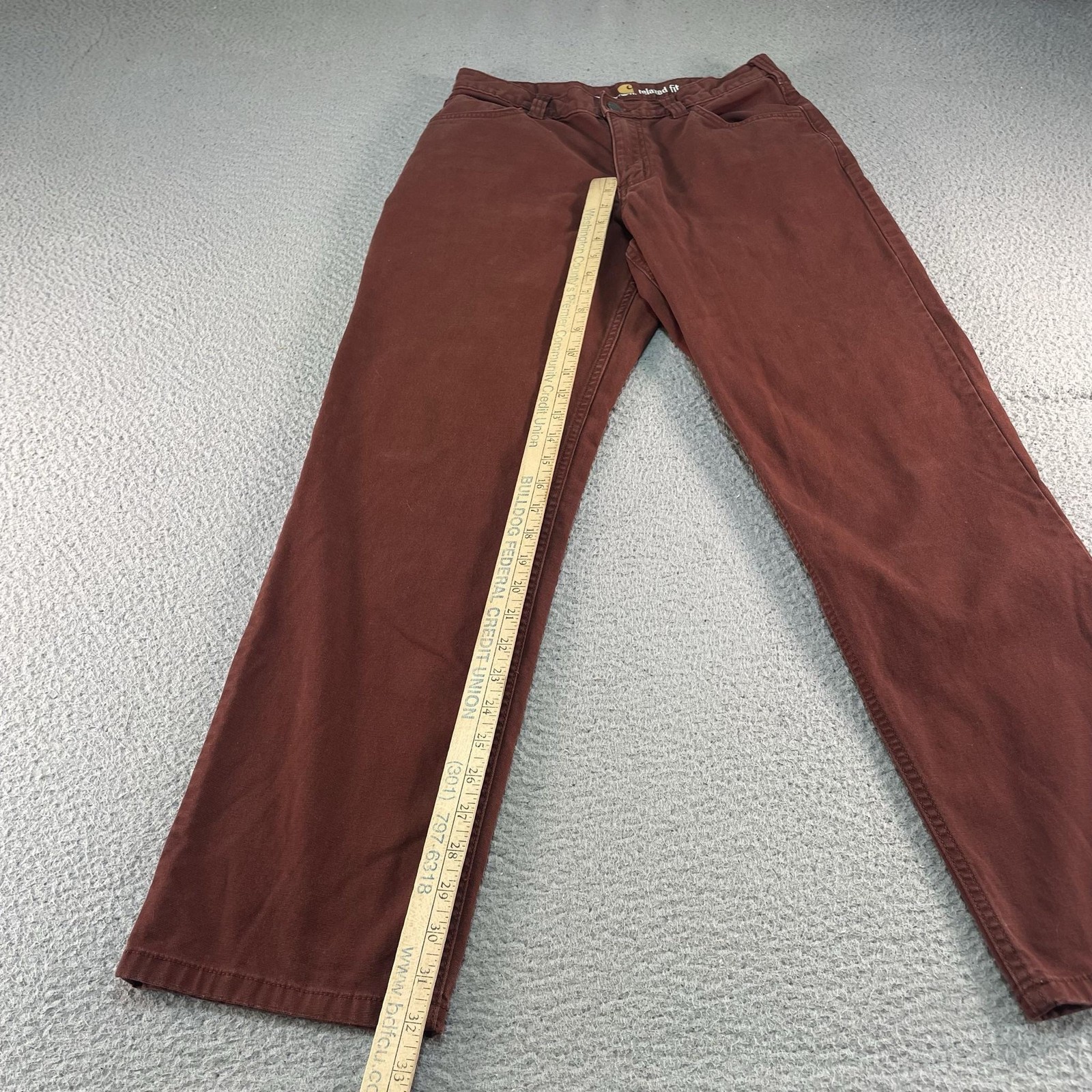 Carhartt Pants Mens 30×32 Brown Relaxed Fit Canvas Stretch Casual Workwear