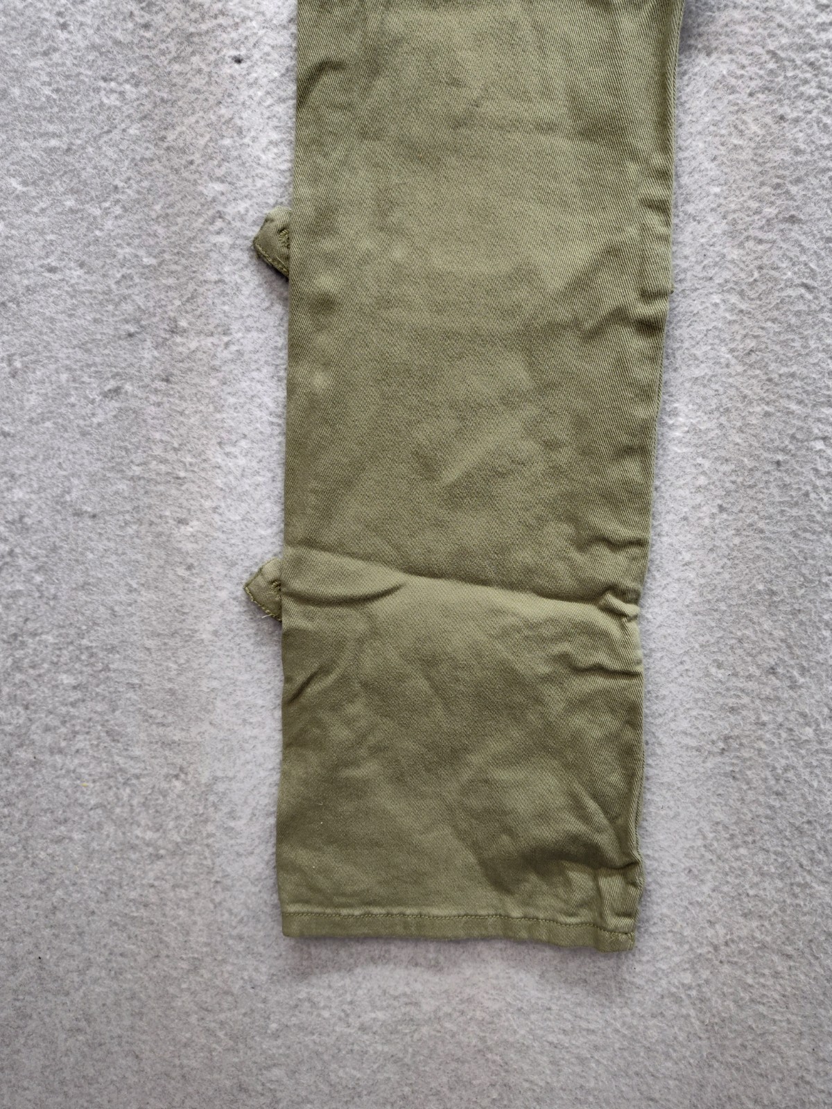 Boohooman Men Cargo Pant 34 Olive Green Utility Workwear Strappy Buckle Pockets