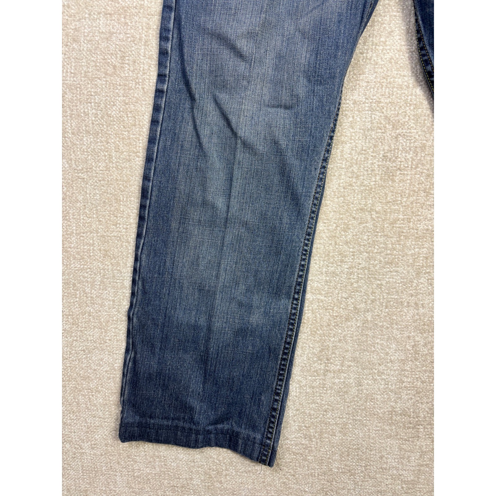 Wrangler Jeans Co Mens Relaxed Straight Leg Denim Blue Jeans 28×27 Medium Wash