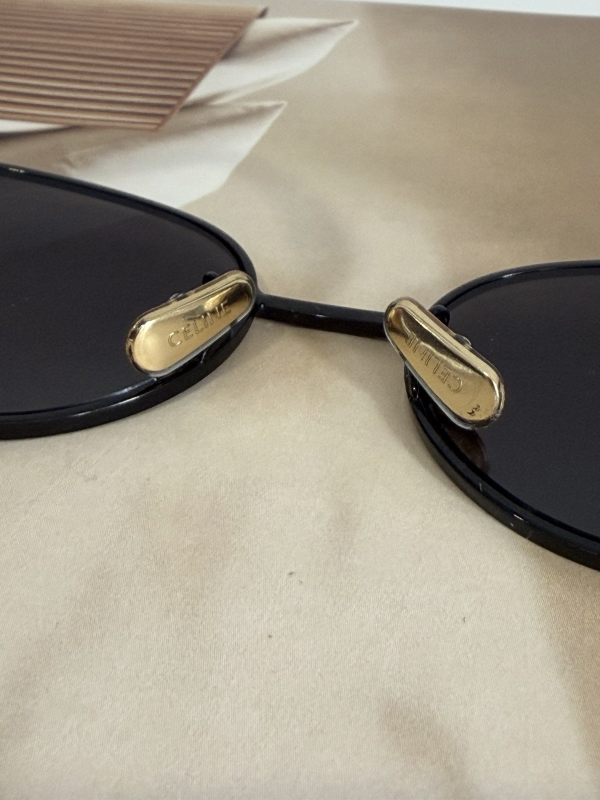 Celine Black And Gold Triomphe Metal 01 Sunglasses Authentic