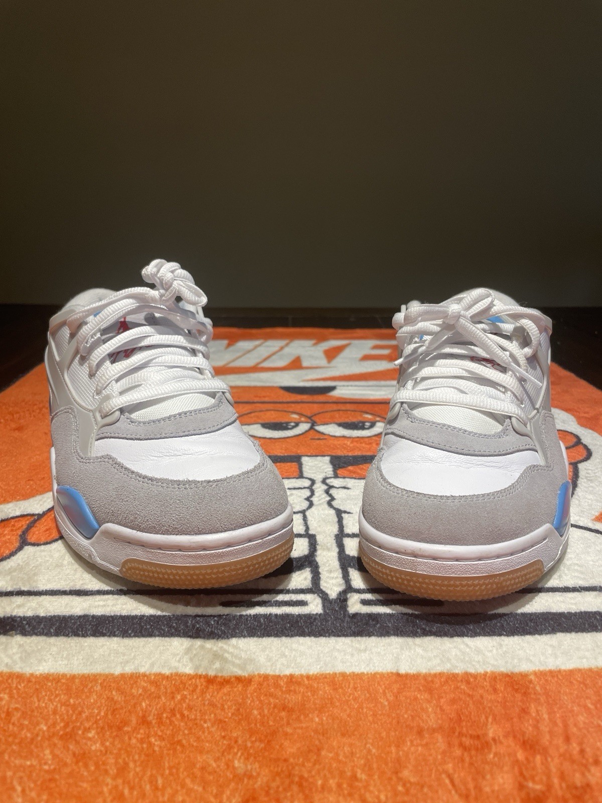 Air Jordan 4 RM (GS) in White / Neutral Grey / University Blue 6.5