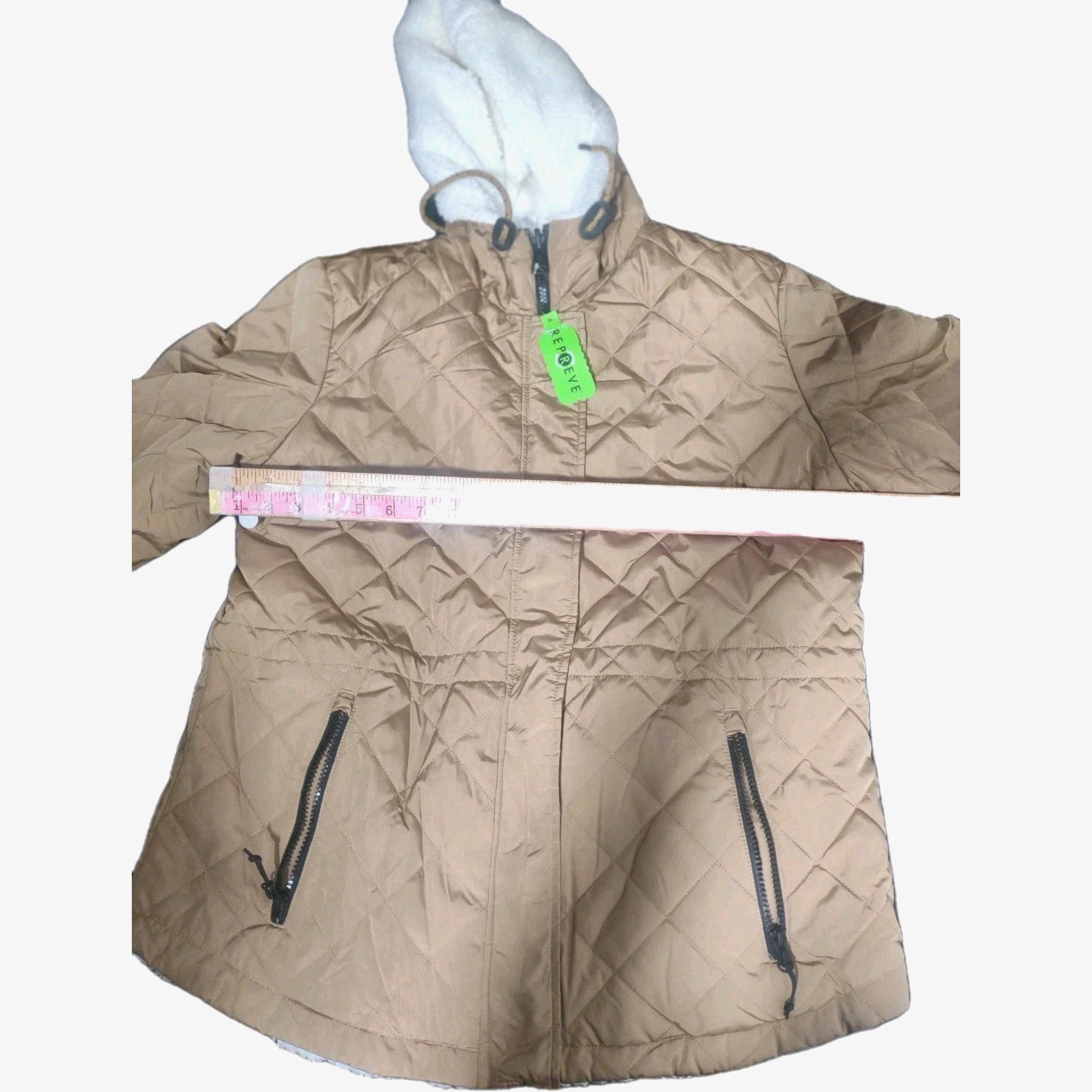 Free Country Women’s Large Switch It Up Cloud Lite Reversible Jacket Tan/White