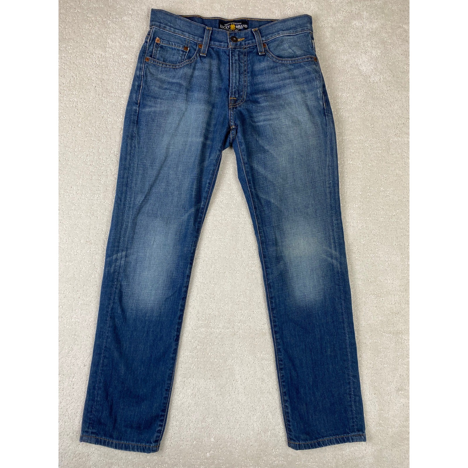 Lucky Brand 221 Original Straight Jeans Men 29×30 Blue Medium Wash Mid Rise