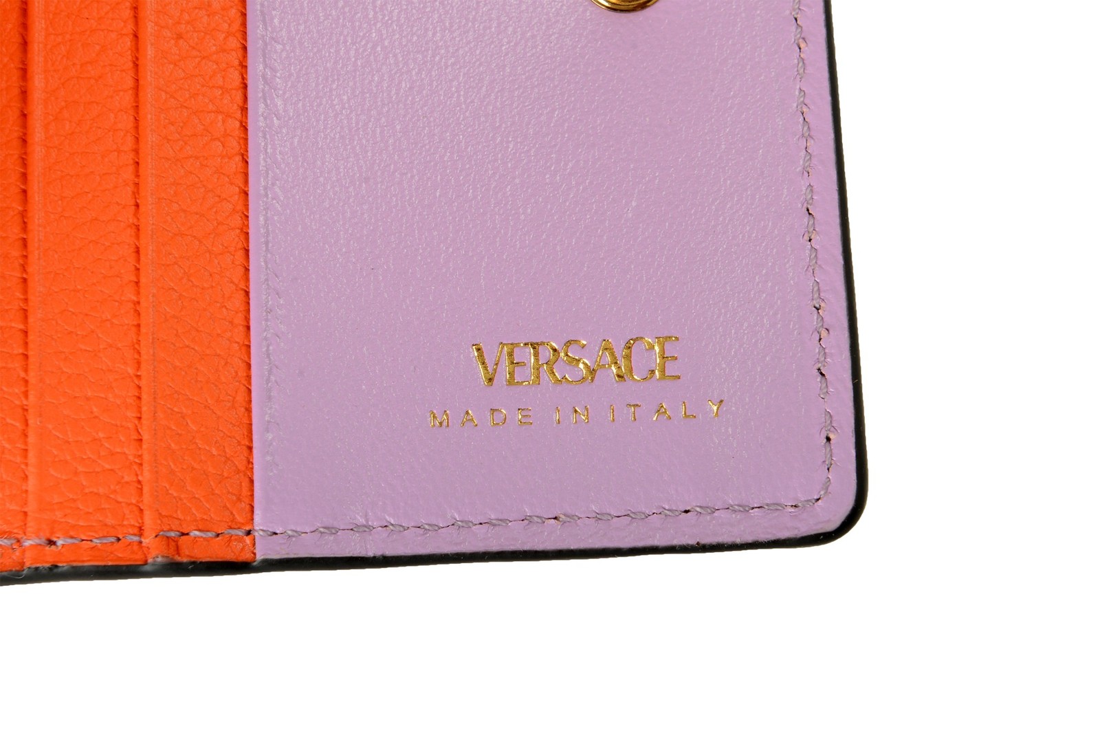 Versace Women’s 100% Textured Leather Card Case Compact Wallet
