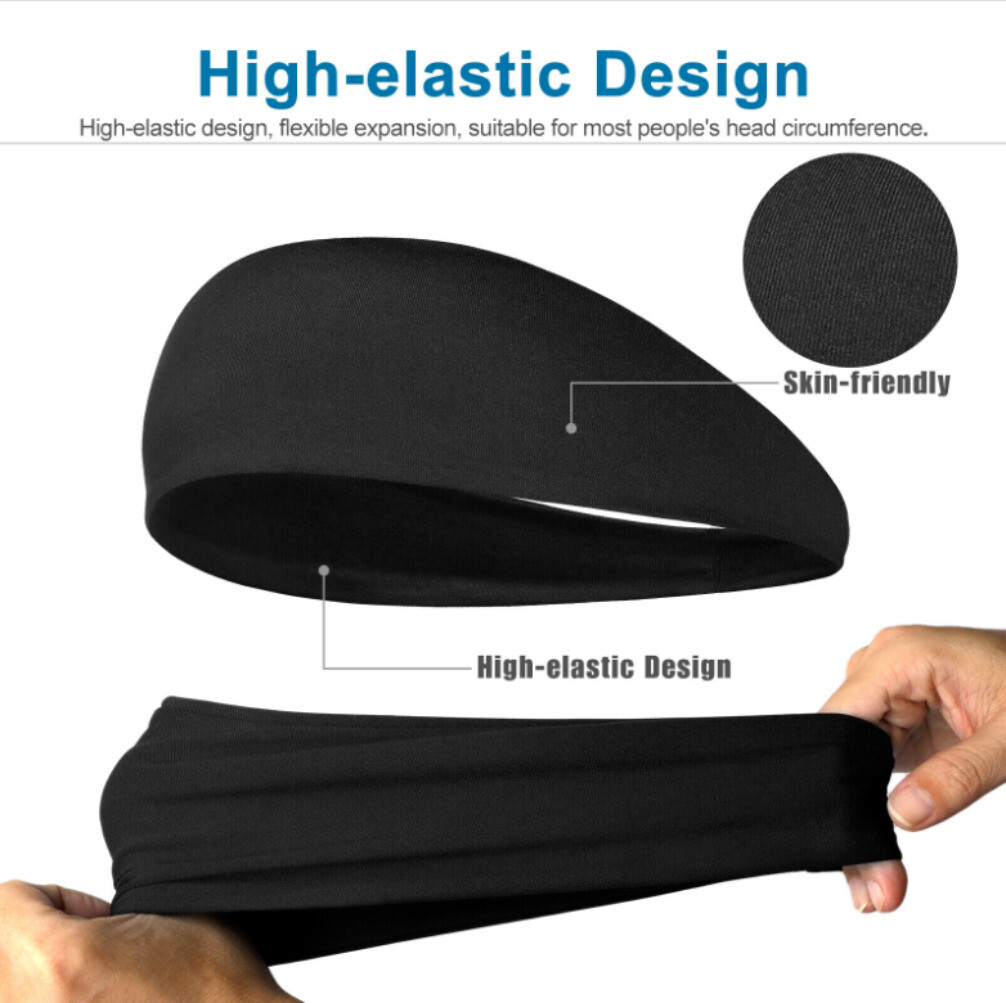 Sports Headband Gym Yoga Workout Sweatband Elastic Hairband Head Wrap Men Women