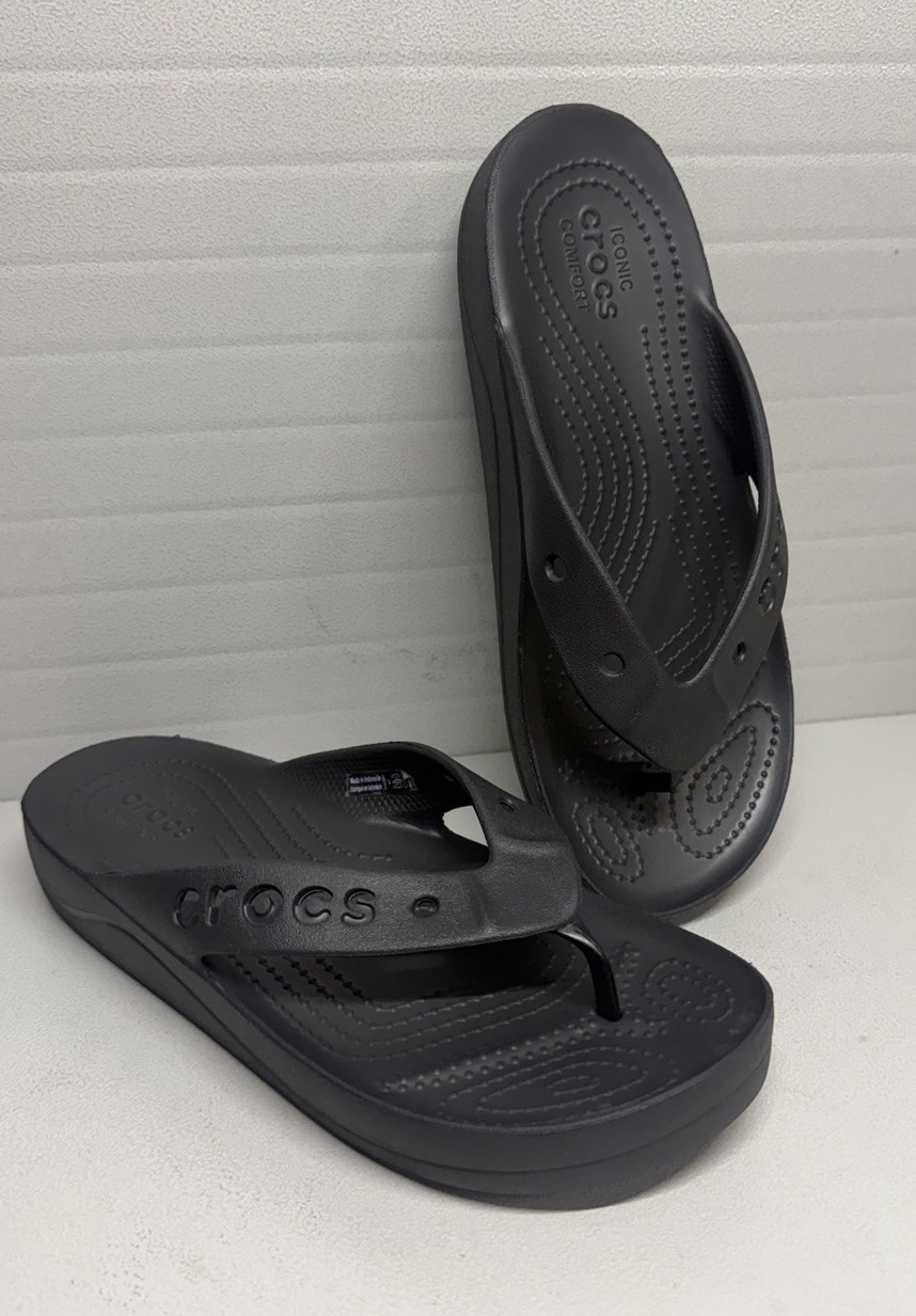 EXCELLENT CONDTN-CROCS Baya II Flip Flops Slide Sandals Black Size 7 ($40)