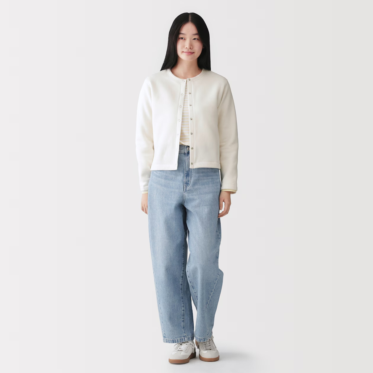 MUJI Womens Sweatshirt Cardigan Off White 2026 FedEx