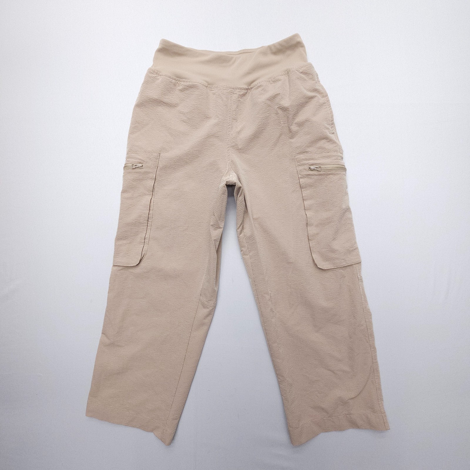 SAGE Collective Pull On Cargo Pants Size Small Beige Crop Baggy Stretch Travel