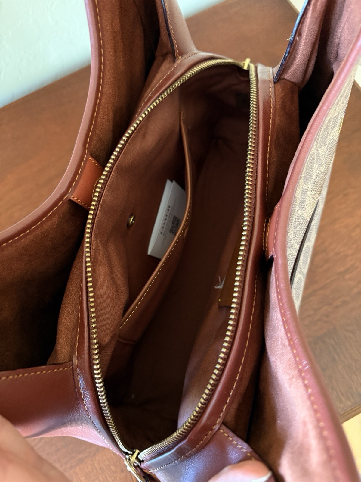 NWT Coach C4825 Lori Shoulder Bag In Signature Canvas & Calf Leather-Tan Rust