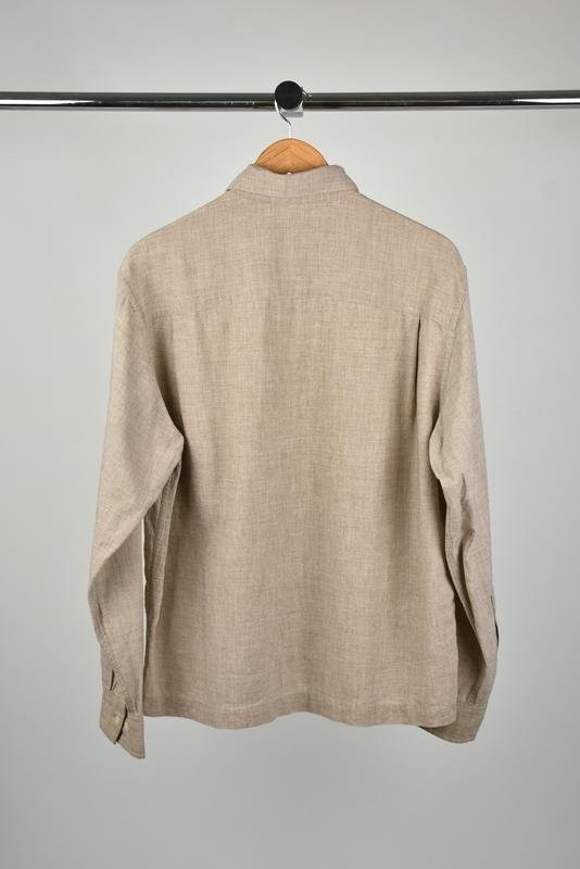 Men DKNY Shirt Brown Wool Linen 38 / M / 46