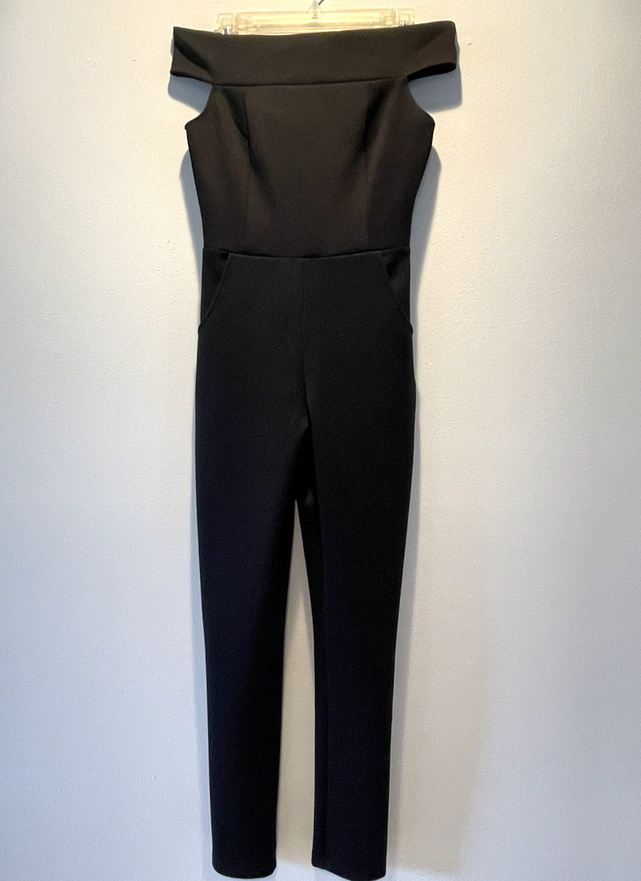 Goodtime Jumpsuit Off Shoulder Open Back Women’s Small Size Black