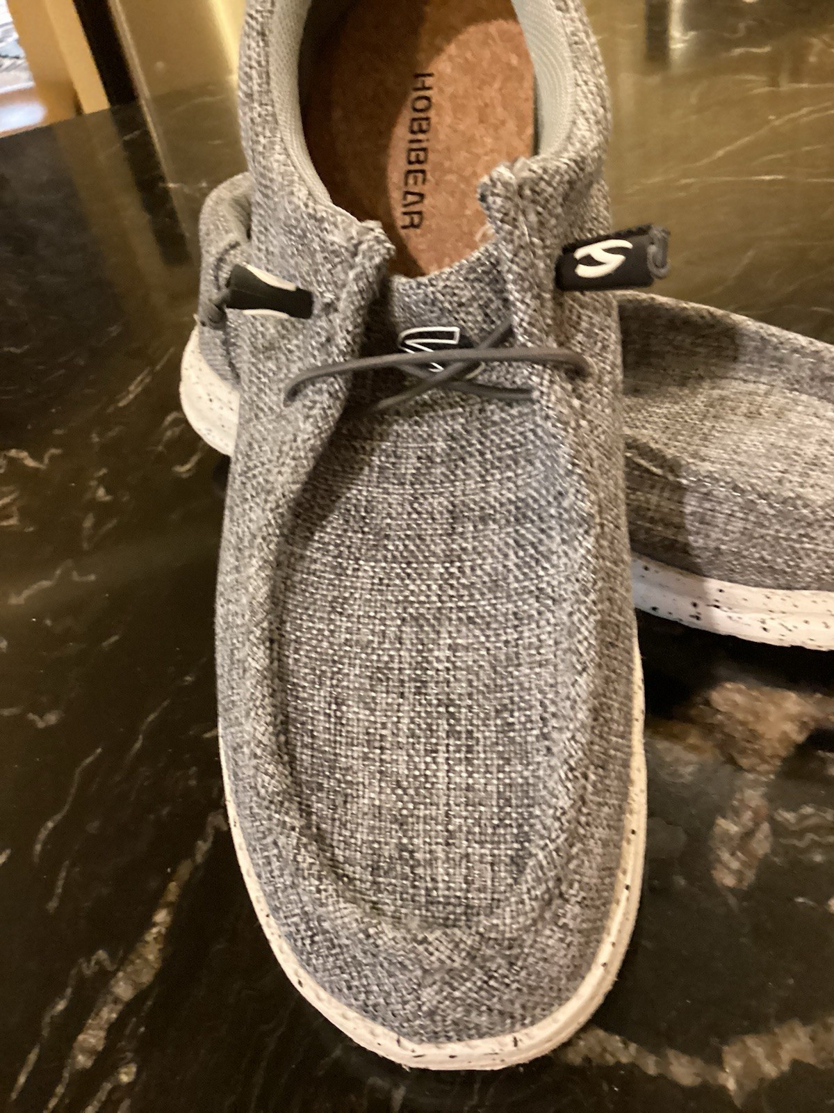HOBIBEAR Wide Toe Barefoot Shoes Slip-on Gray Knitted Fabric Upper Mens Sz 12