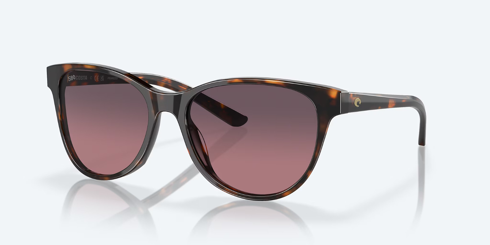 Costa Del Mar Sunglasses CATHERINE Tortoise / Rose Gradient POLARIZED Glass 580G