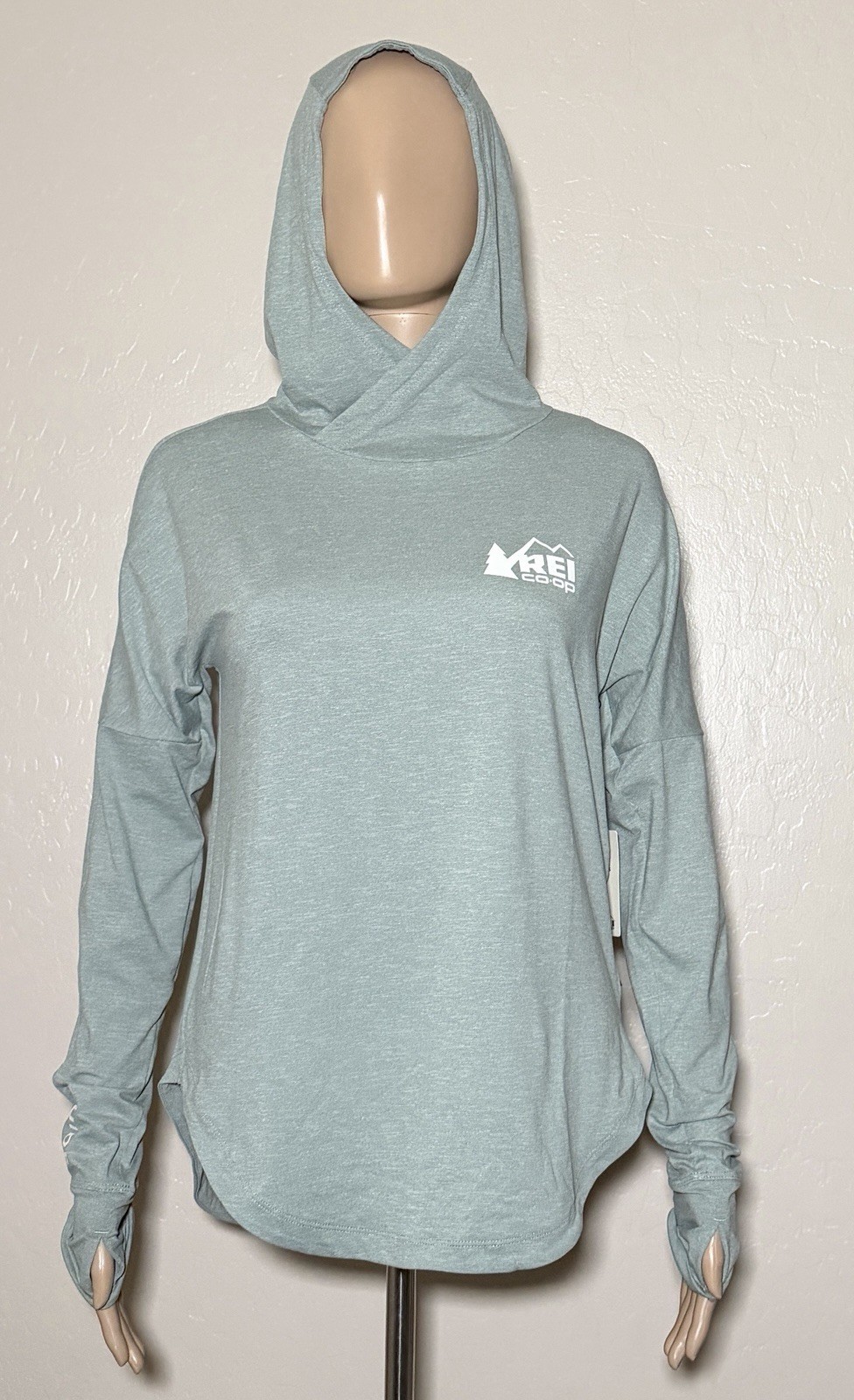 REI Co-op Womens X-Small Sahara Shade Hoodie Sea Olive Green Hike Active Top