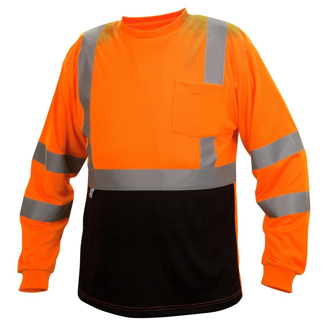 HI VIS ANSI CLASS 3 REFLECTIVE LONG SLEEVE ROAD WORK VISIBILITY SAFETY T SHIRT
