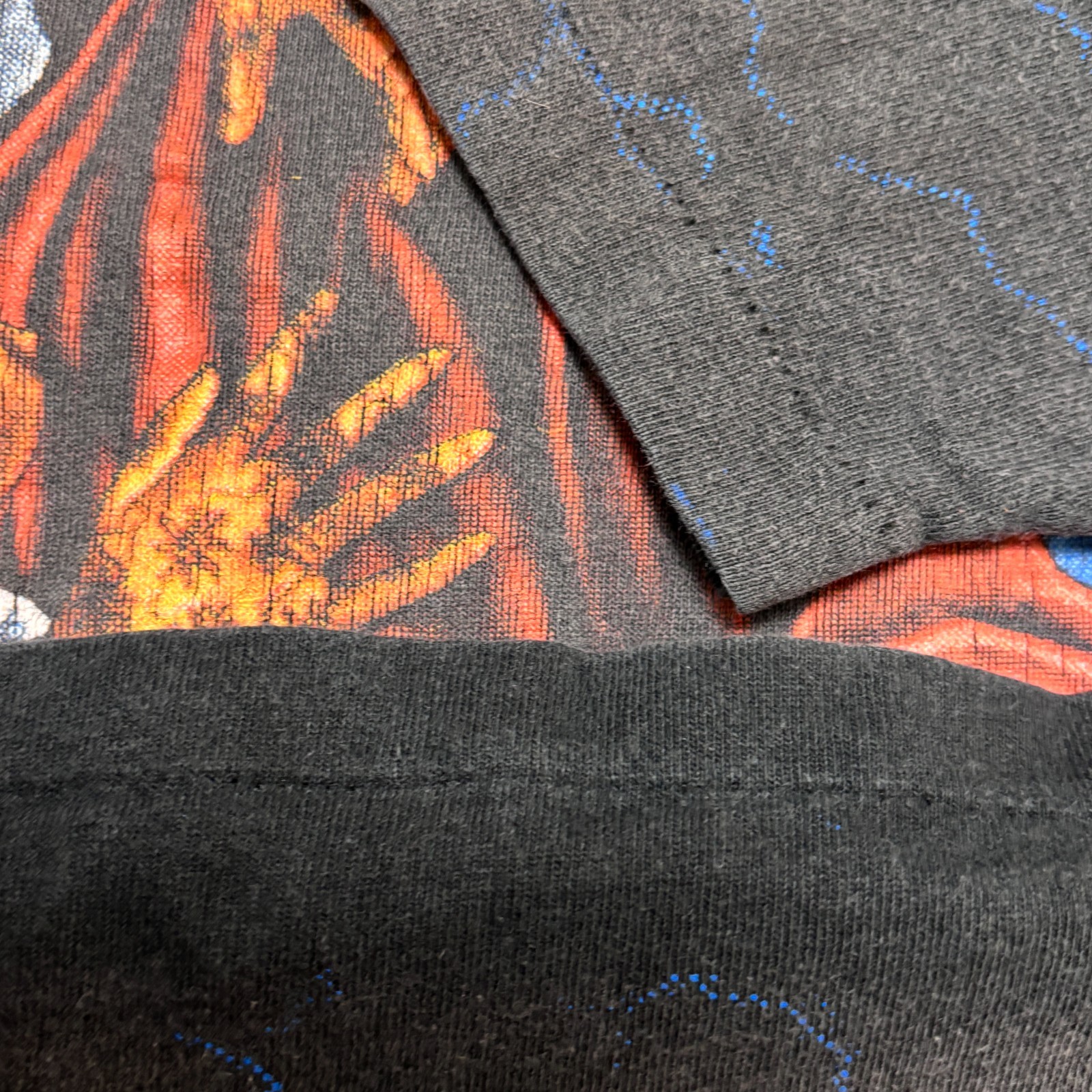 Vintage 3d Emblem Shirt XL Black 90s Single Stitch Reaper All Over Print Harley