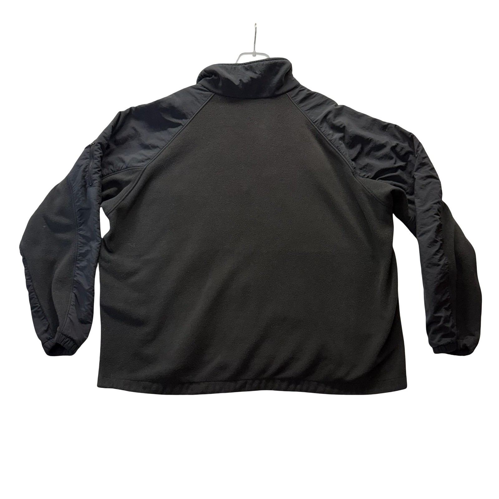 Columbia Mens XL Fleece Jacket Full Zip Hybrid Nylon Overlay Charcoal Grey Black