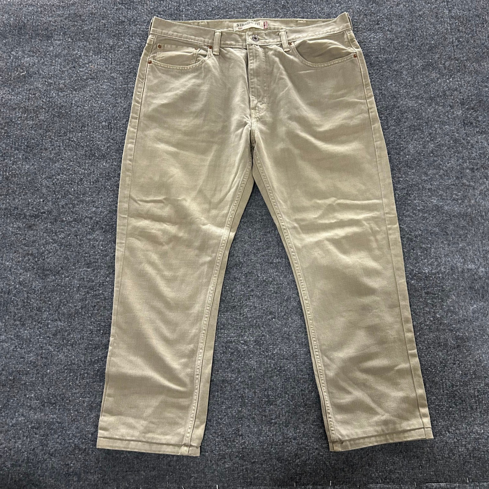 Levi’s Pants Mens Size 38×34 Khaki Beige 505 Straight Fit Cotton Casual Workwear