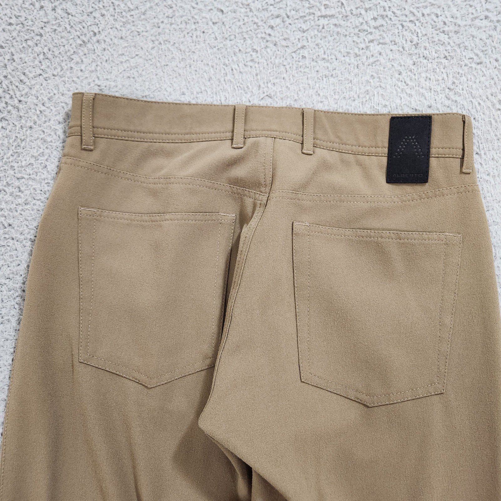 Alberto Pants Mens 30×32 (Fits 31×30) Brown Stone Chino Modern Fit Ceramica