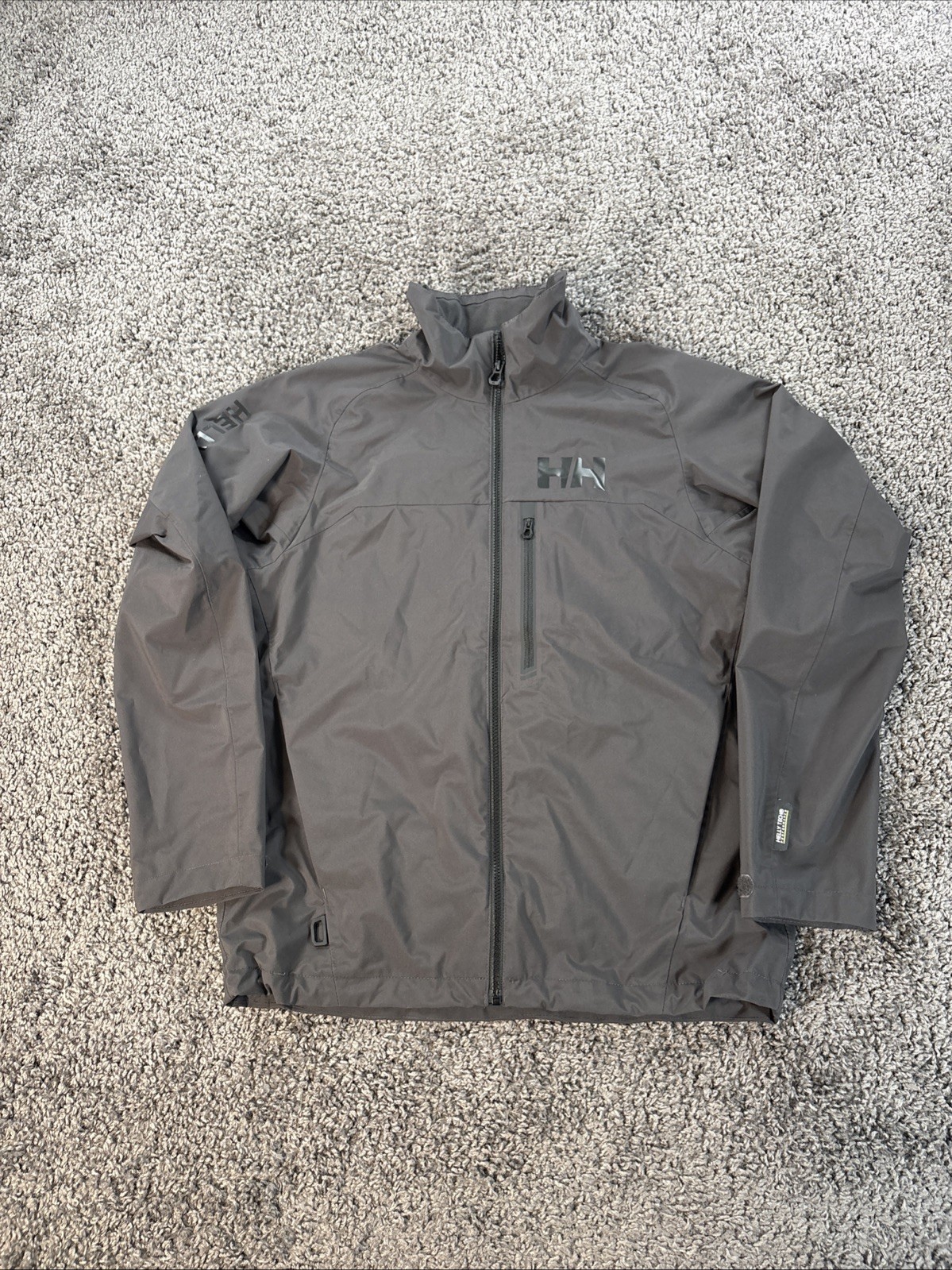 Helly Hansen Jacket Mens Size L Sailing Waterproof Full Zip Gray Windbreaker