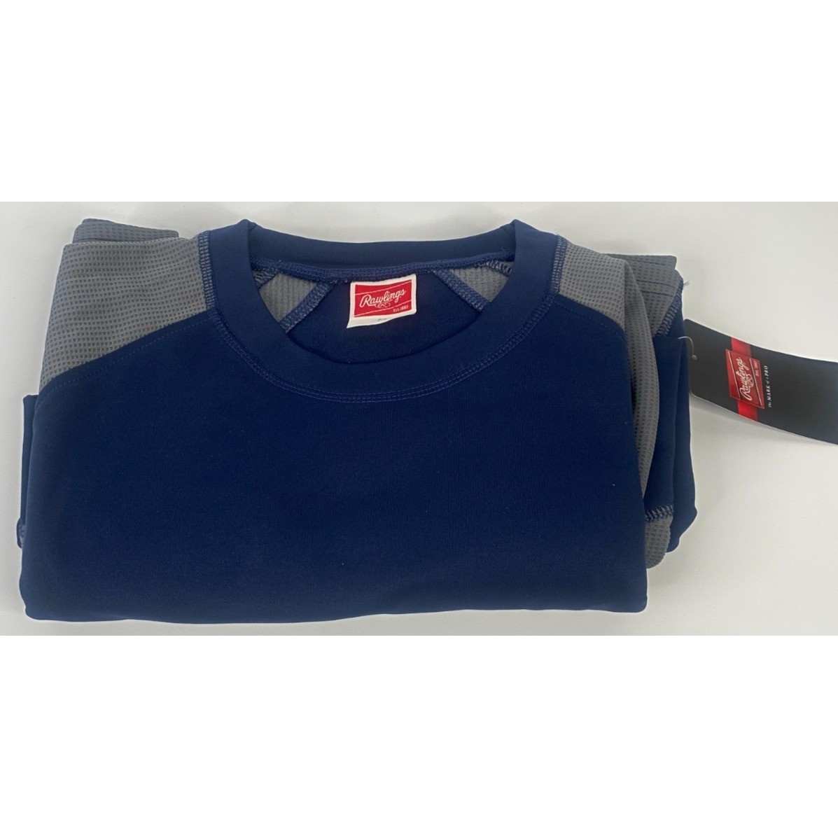 Rawlings Performance Fleece Pullover Mens Medium Navy Grey NEW UDFP4-N-89