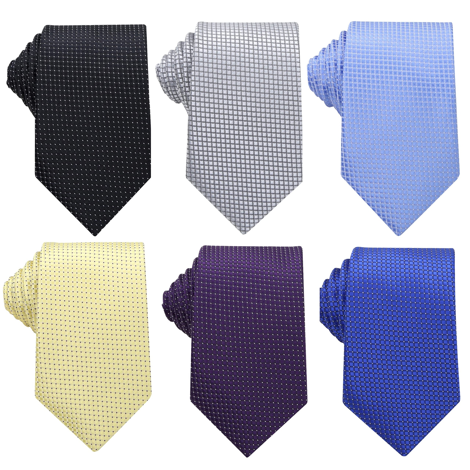 Lot 6 PCS Classic Men’s Silk Tie Necktie Woven JACQUARD Neck Ties Top