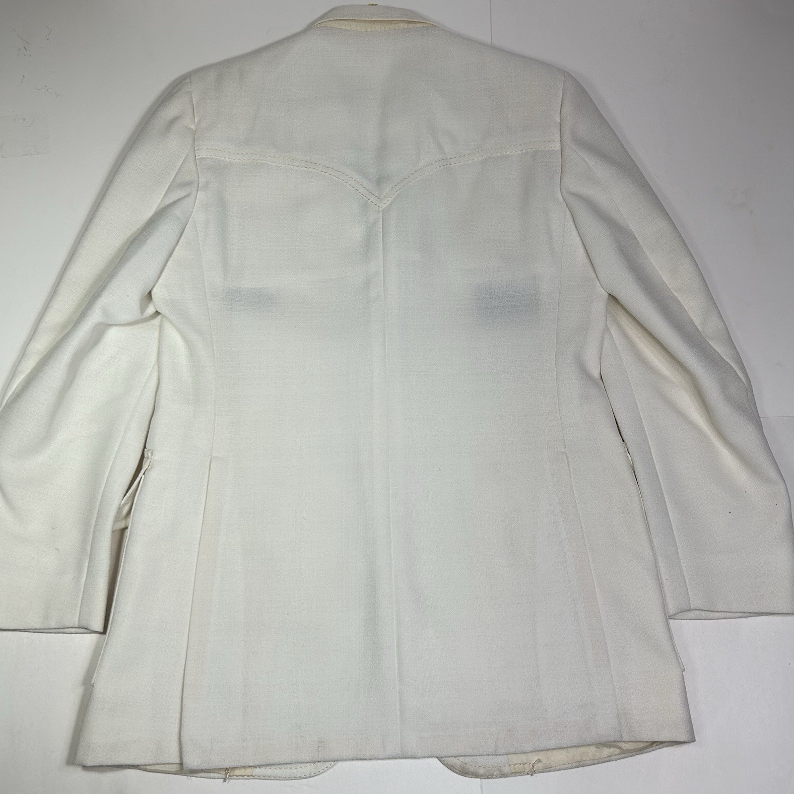 Vtg Sheplers The Plainsman Western Blazer Jacket Men White Cowboy Sz 42R Flaw