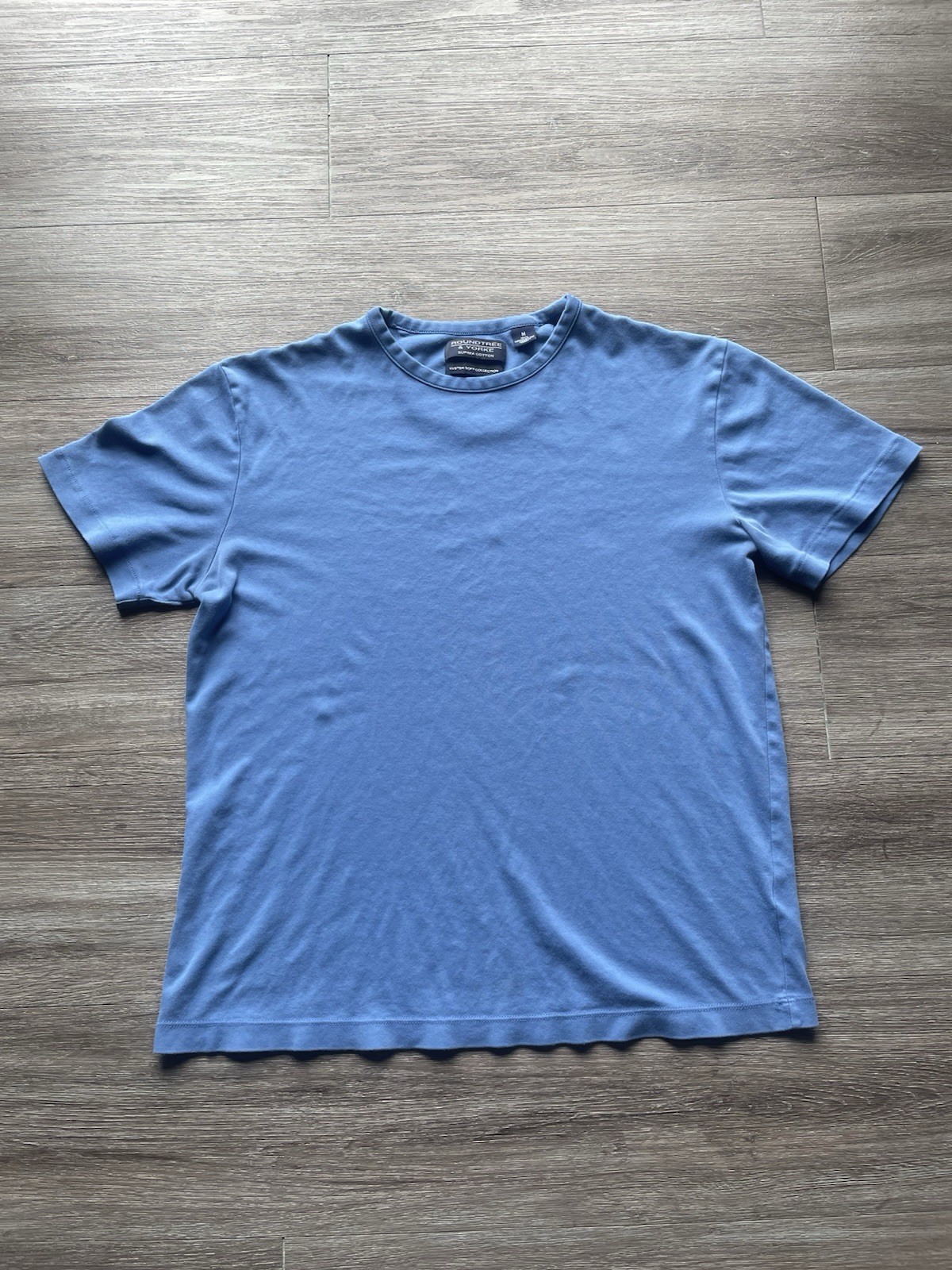 Roundtree & Yorke Supima Cotton T-Shirt Mens Size Medium Blue Luster Soft Casual