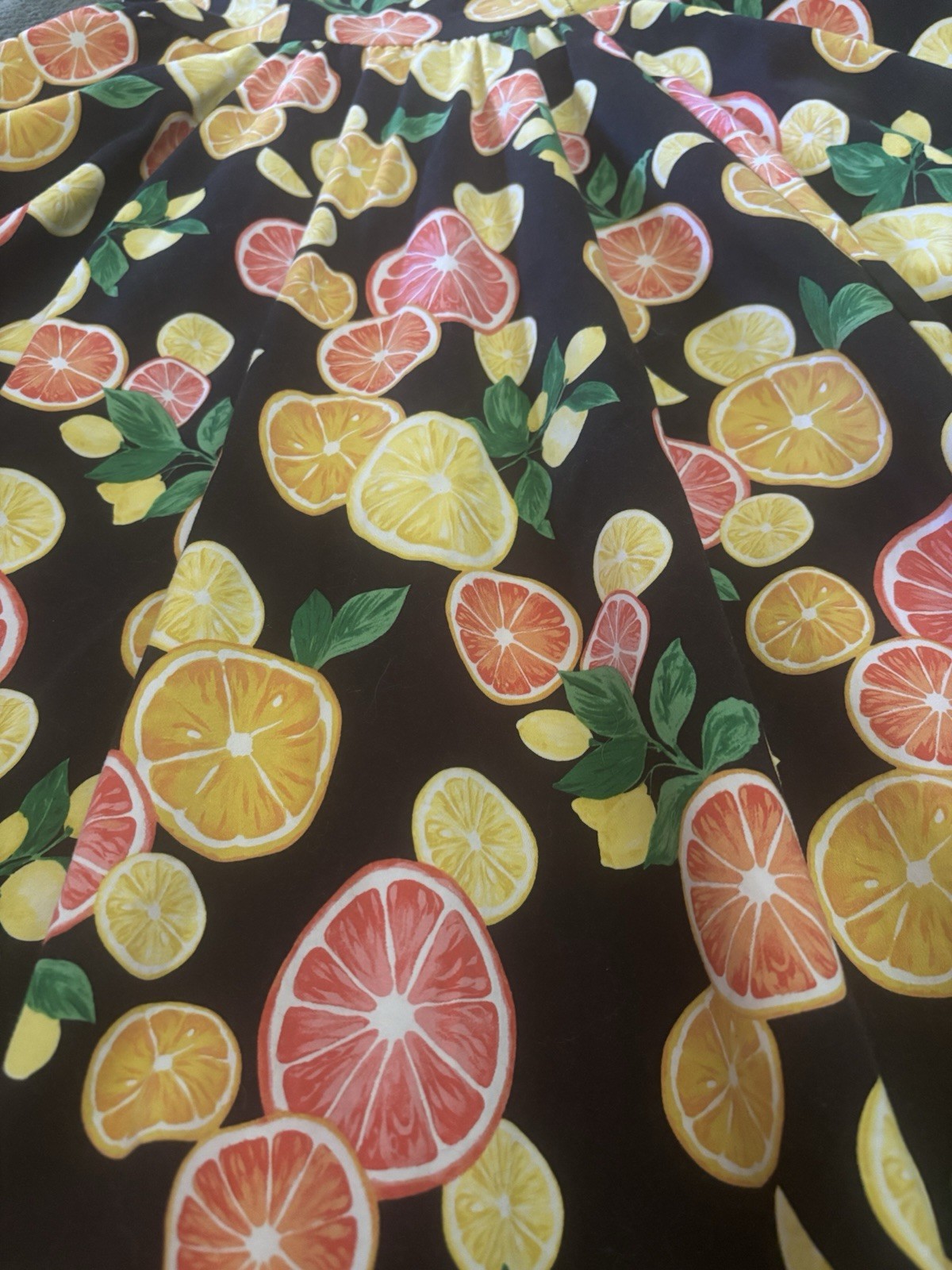 Eva Rose 50s Style Citrus Fruit Fit & Flare Dress Rockabilly Lindy Hop Size M